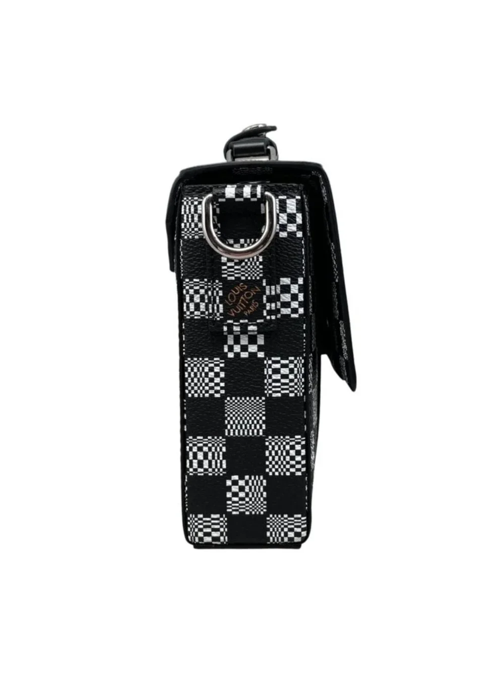 Louis Vuitton Shoulder Bag Flap Soft Trunk Damier Distorted Black White
